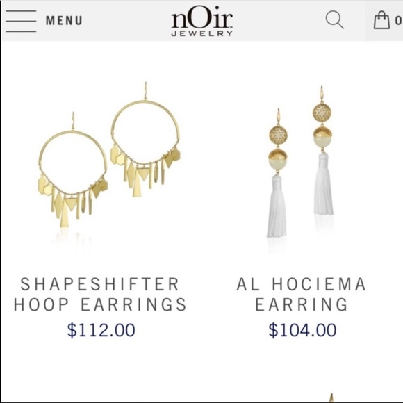 Noir Double Heart Gemstone Tassel Earrings - Picture 5 of 6